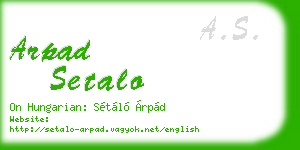 arpad setalo business card