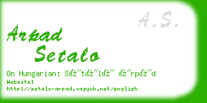 arpad setalo business card
